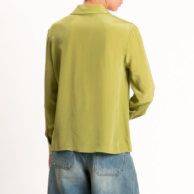 Wu'side-Camicia in viscosa - oliva