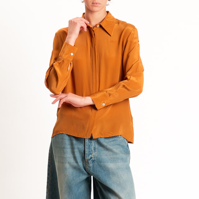 Wu'side-Camicia in viscosa - rust