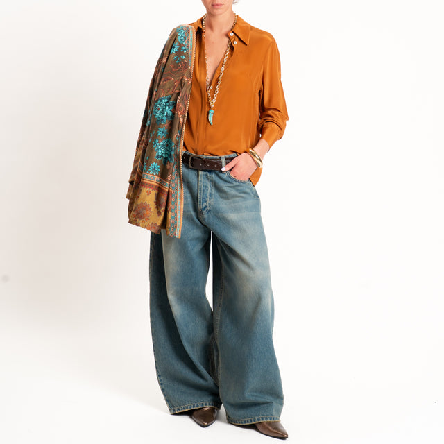 Wu'side-Camicia in viscosa - rust