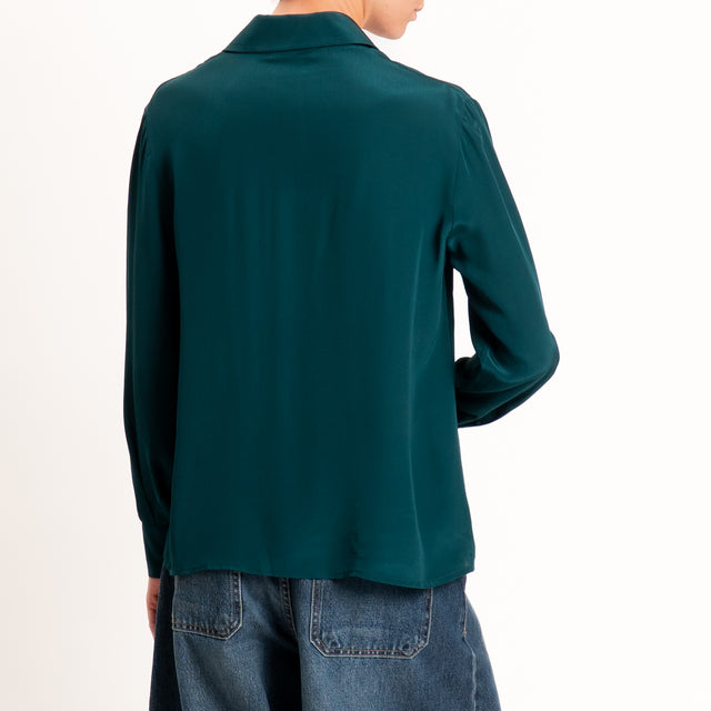 Wu'side-Camicia in viscosa - verde bottiglia