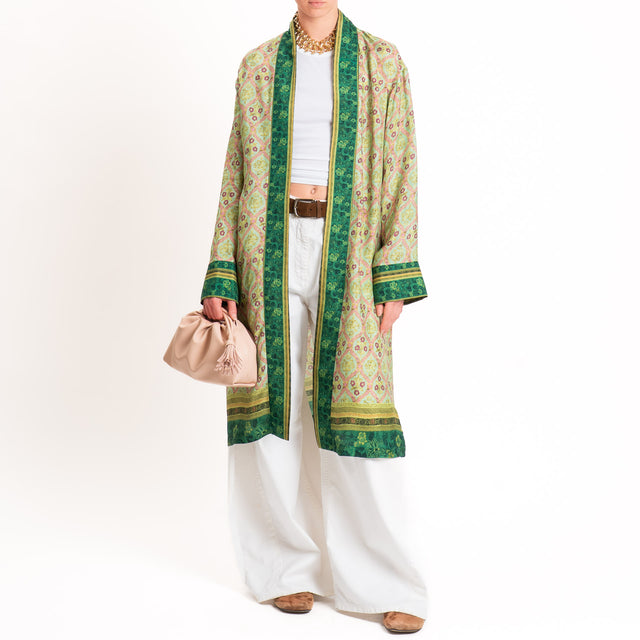 Wu'side-Kimono lungo fantasia - menta/verde/bubble