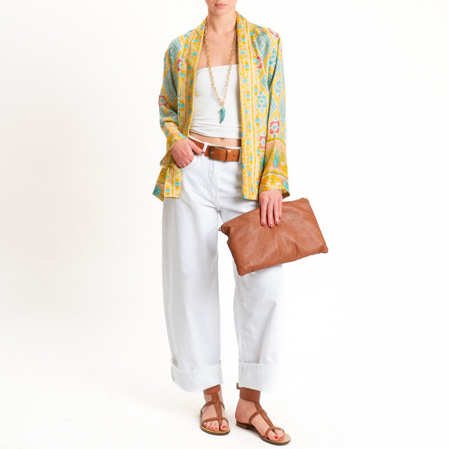 Wu'side-Kimono corto fantasia - giallo/acqua/blush