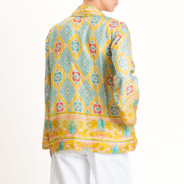 Wu'side-Kimono corto fantasia - giallo/acqua/blush