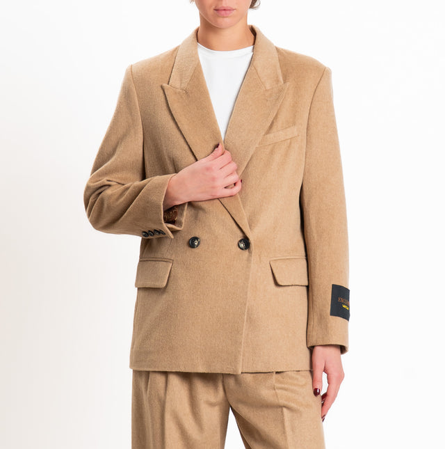 Wu'side-Giacca doppiopetto lana/cashmere - camel