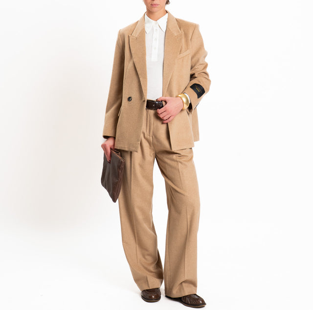 Wu'side-Giacca doppiopetto lana/cashmere - camel