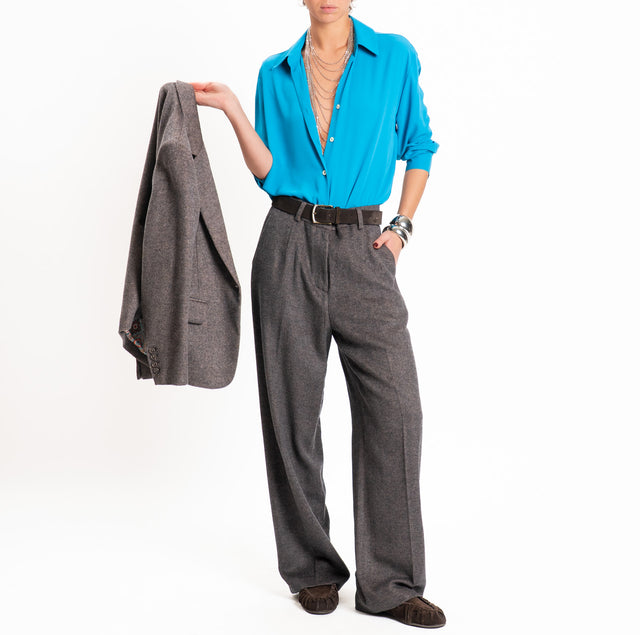 Wu'side-Pantalone resca misto lana - moro