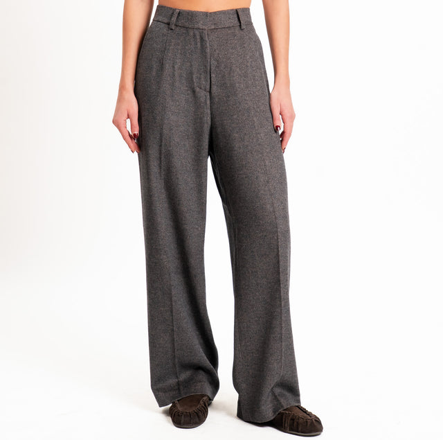 Wu'side-Pantalone resca misto lana - moro