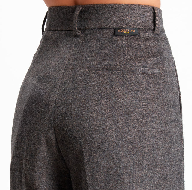 Wu'side-Pantalone resca misto lana - moro