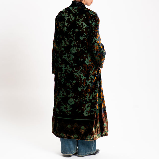 Wu'side-Kimono lungo devoré - bronzo/nero