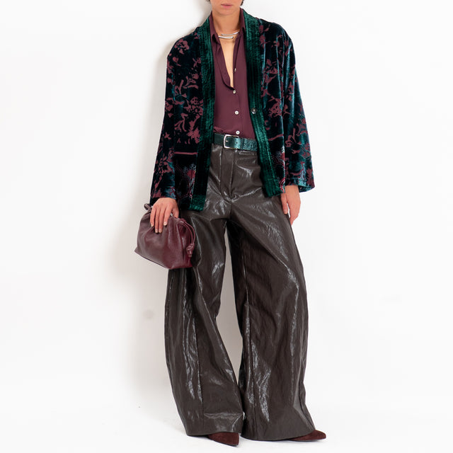 Wu'side-Kimono corto devoré - bordeaux/verde