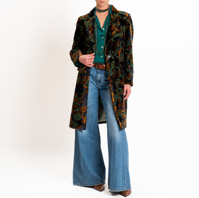 Wu'side-Cappotto devoré spacco dietro - bronzo/nero