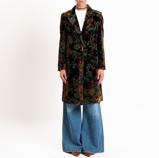 Wu'side-Cappotto devoré spacco dietro - bronzo/nero
