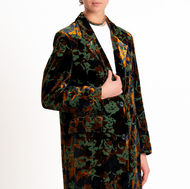 Wu'side-Cappotto devoré spacco dietro - bronzo/nero