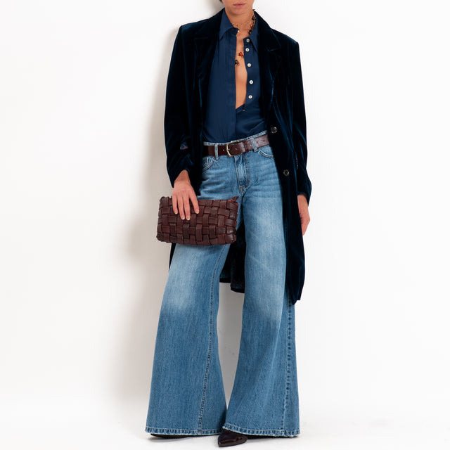 Wu'side-Cappotto velluto ciniglia - blu