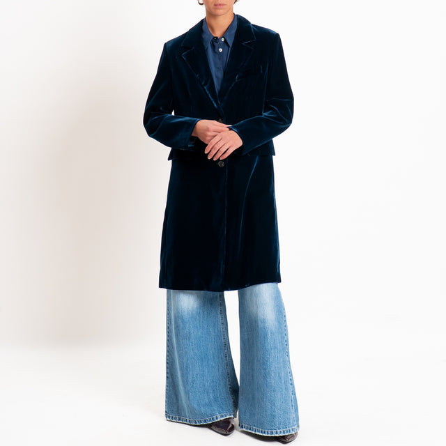 Wu'side-Cappotto velluto ciniglia - blu