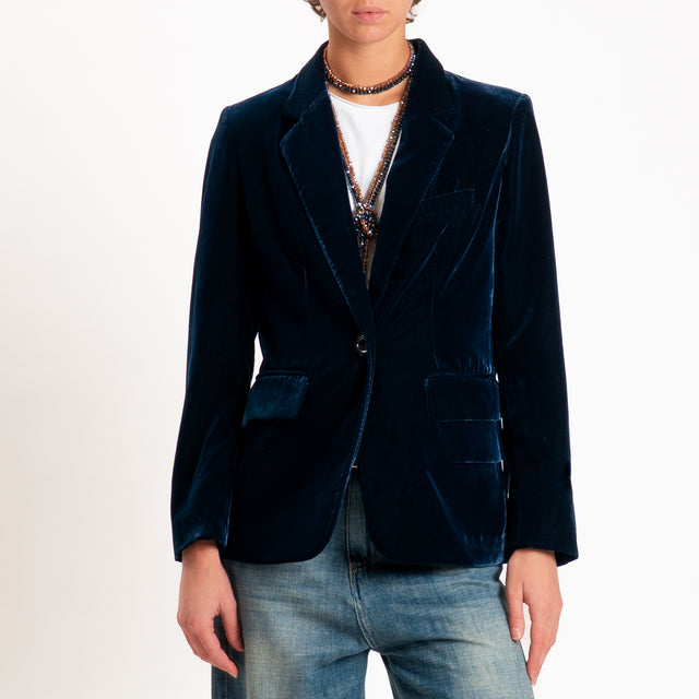 Wu'side-Giacca velluto ciniglia - blu