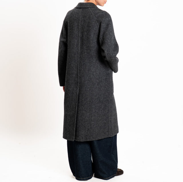 Wu'side-Cappotto DOUBLE FACE misto lana - antracite