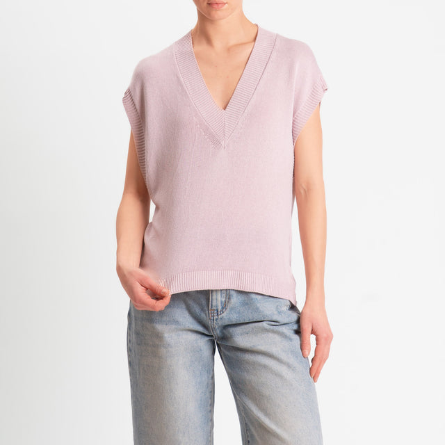 Zeroassoluto-Gilet scollo v - pink