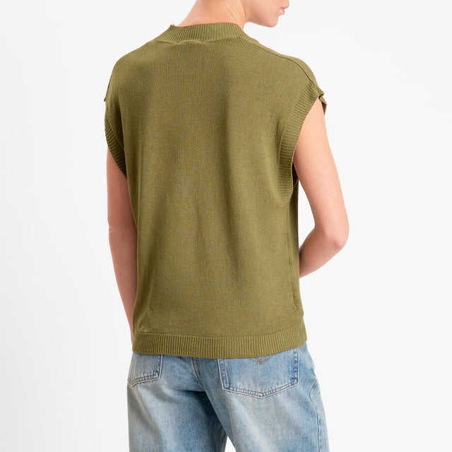 Zeroassoluto-Gilet scollo v - olio