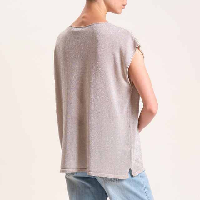 Zeroassoluto-Maglia in lurex - ostrica
