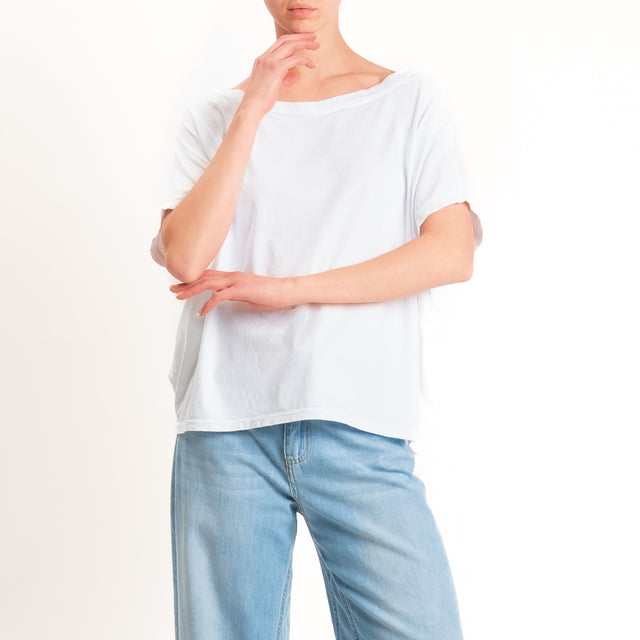 Zeroassoluto-T-shirt scatola in cotone - bianco