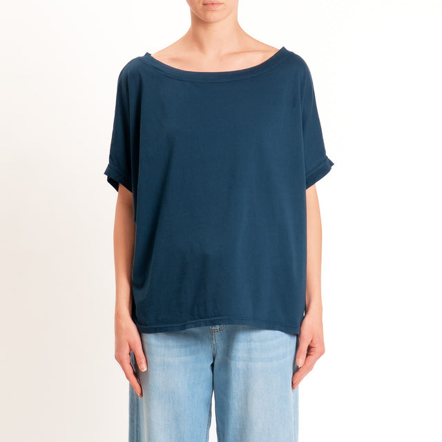 Zeroassoluto-T-shirt scatola in cotone - blu