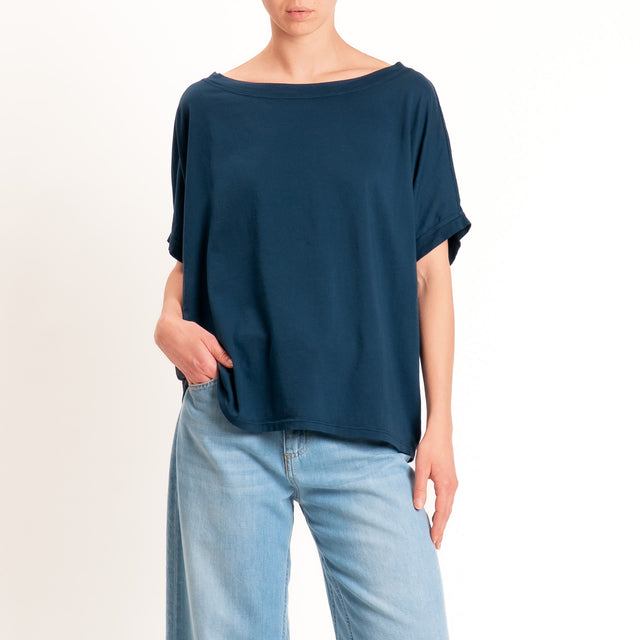 Zeroassoluto-T-shirt scatola in cotone - blu
