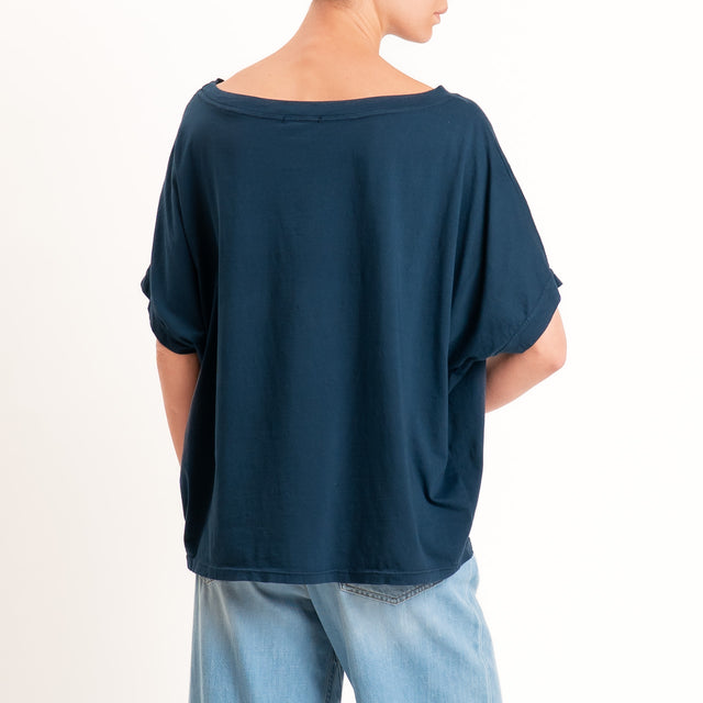 Zeroassoluto-T-shirt scatola in cotone - blu