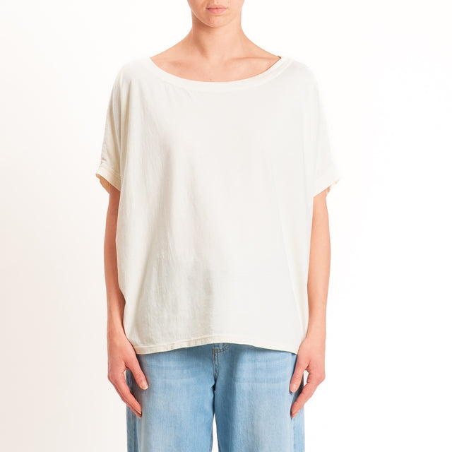 Zeroassoluto-T-shirt scatola in cotone - burro