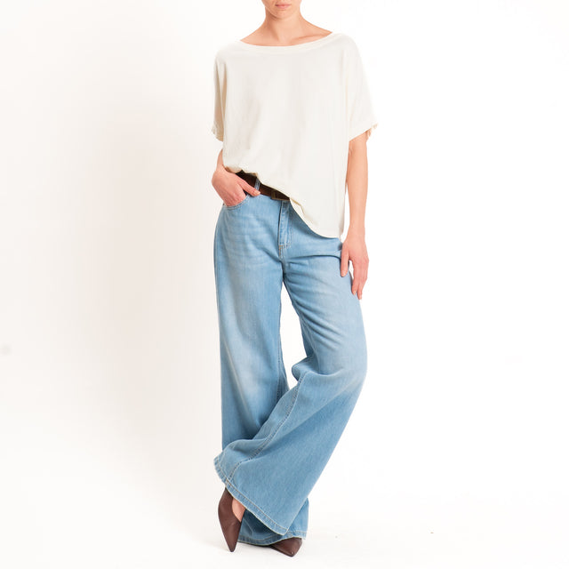 Zeroassoluto-T-shirt scatola in cotone - burro
