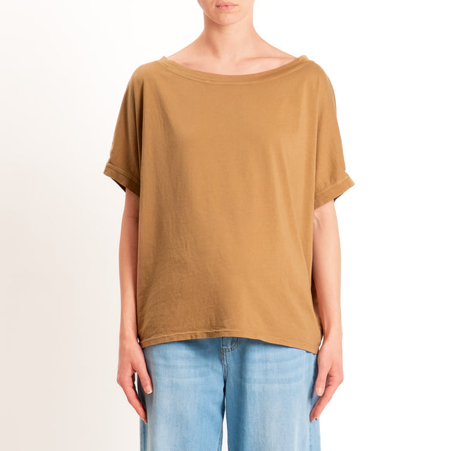 Zeroassoluto-T-shirt scatola in cotone - cuoio