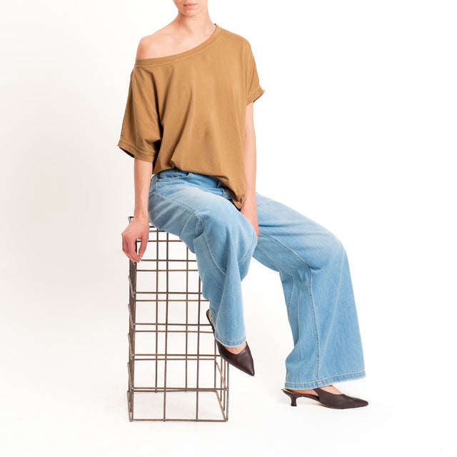 Zeroassoluto-T-shirt scatola in cotone - cuoio