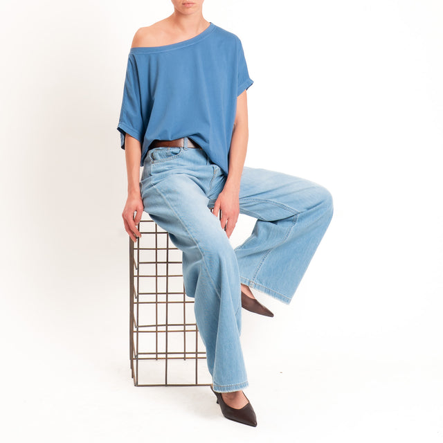Zeroassoluto-T-shirt scatola in cotone - jeans