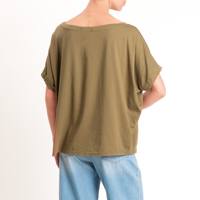 Zeroassoluto-T-shirt scatola in cotone - kaki