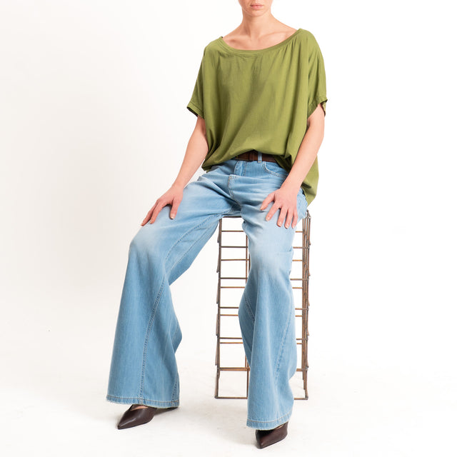 Zeroassoluto-T-shirt scatola in cotone - olive