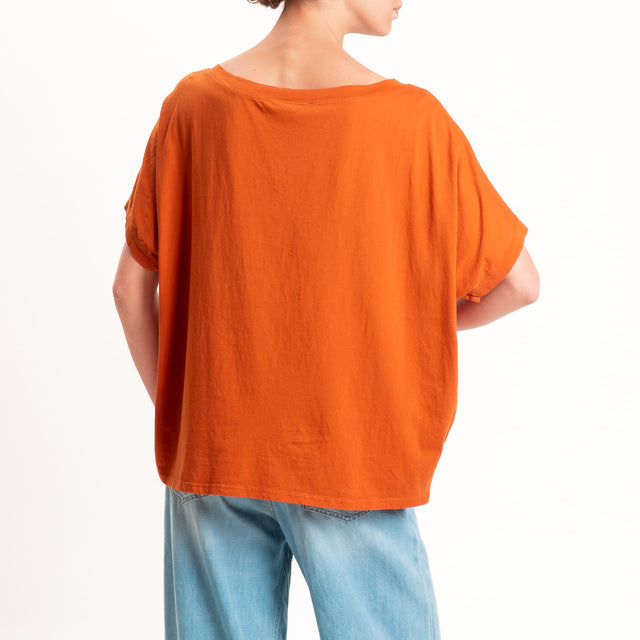 Zeroassoluto-T-shirt scatola in cotone - ruggine