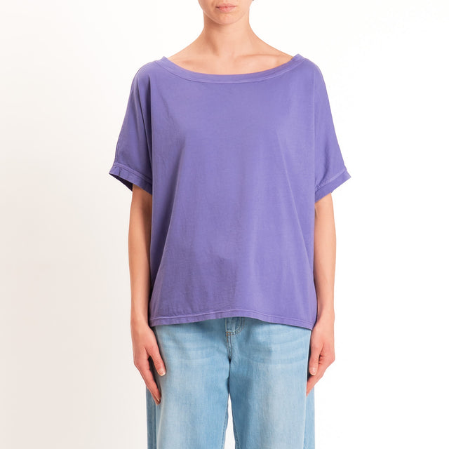 Zeroassoluto-T-shirt scatola in cotone - viola