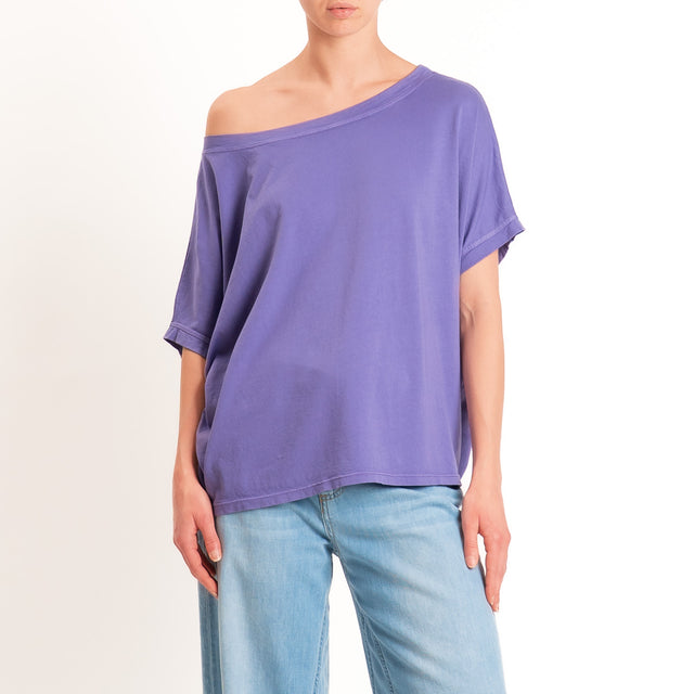 Zeroassoluto-T-shirt scatola in cotone - viola