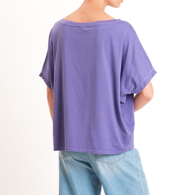 Zeroassoluto-T-shirt scatola in cotone - viola