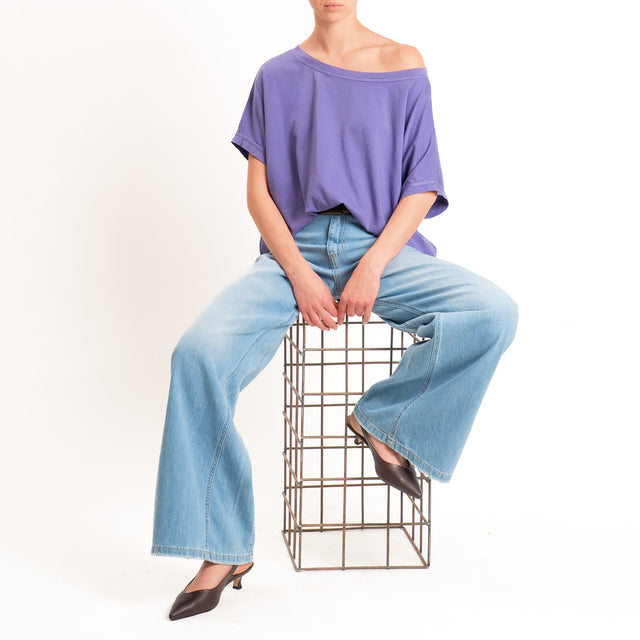 Zeroassoluto-T-shirt scatola in cotone - viola