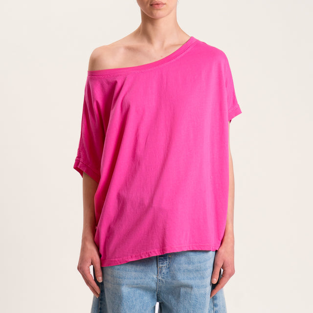 Zeroassoluto-T-shirt scatola in cotone - fucsia