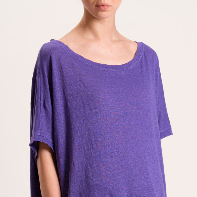 Zeroassoluto-T-shirt scatola in lino - peonia