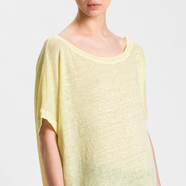 Zeroassoluto-T-shirt scatola in lino - mimosa