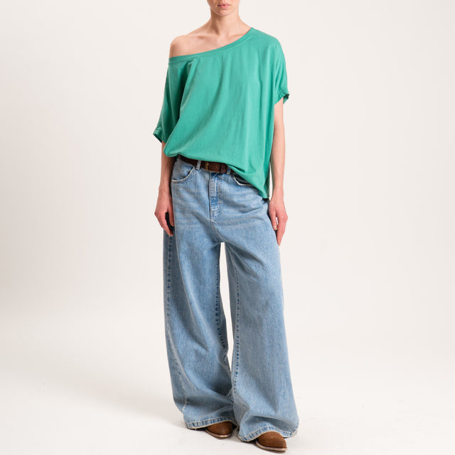 Zeroassoluto-T-shirt scatola in cotone - smeraldo