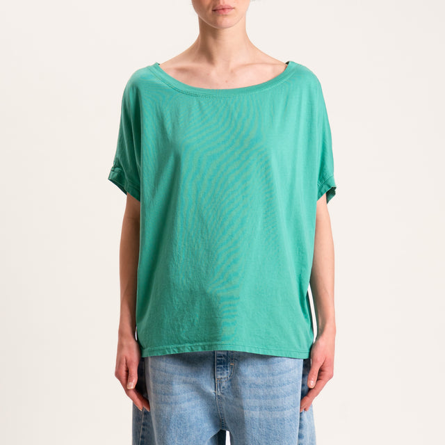 Zeroassoluto-T-shirt scatola in cotone - smeraldo