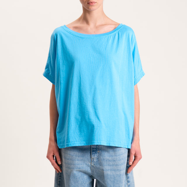 Zeroassoluto-T-shirt scatola in cotone - turchese
