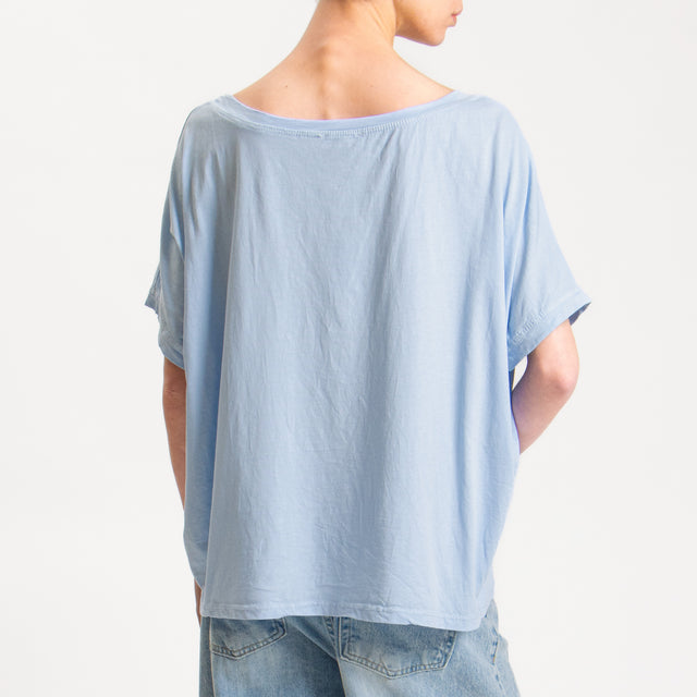 Zeroassoluto-T-shirt scatola in cotone - cielo