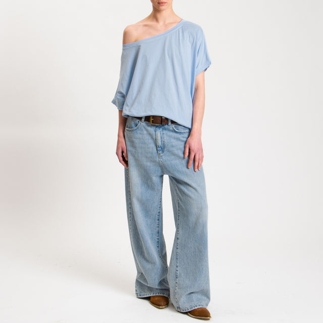 Zeroassoluto-T-shirt scatola in cotone - cielo