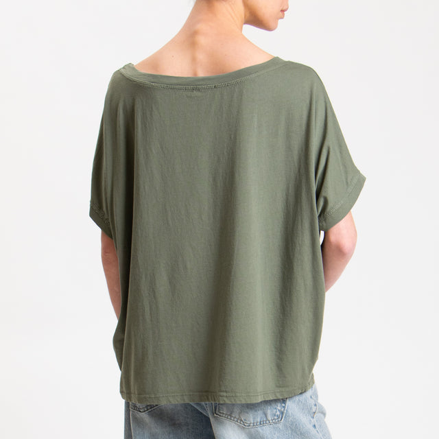 Zeroassoluto-T-shirt scatola in cotone - militare