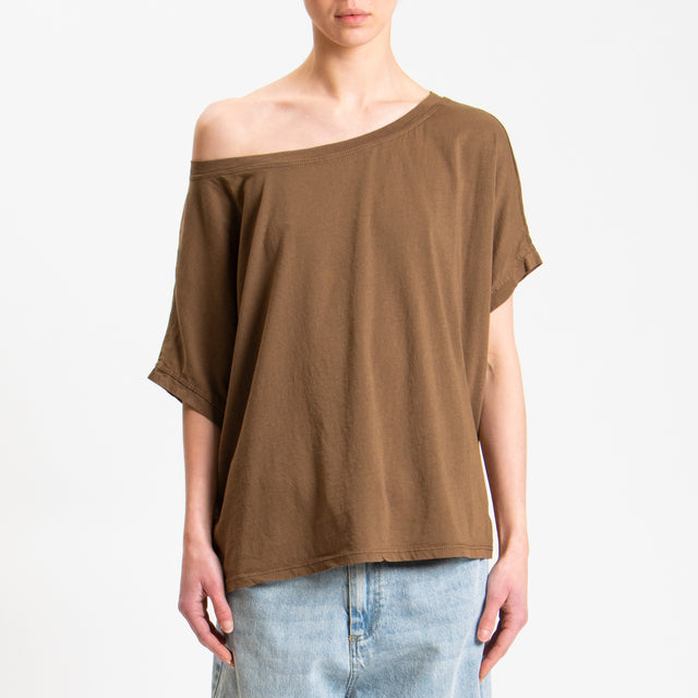 Zeroassoluto-T-shirt scatola in cotone - moka